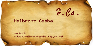 Halbrohr Csaba névjegykártya